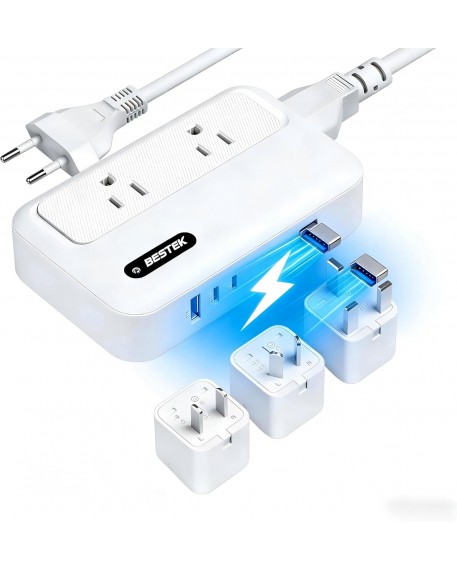 BESTEK 220v to 110v Converter with USB C 35w & Type C/G/A/I Plug Adapter for International Travel